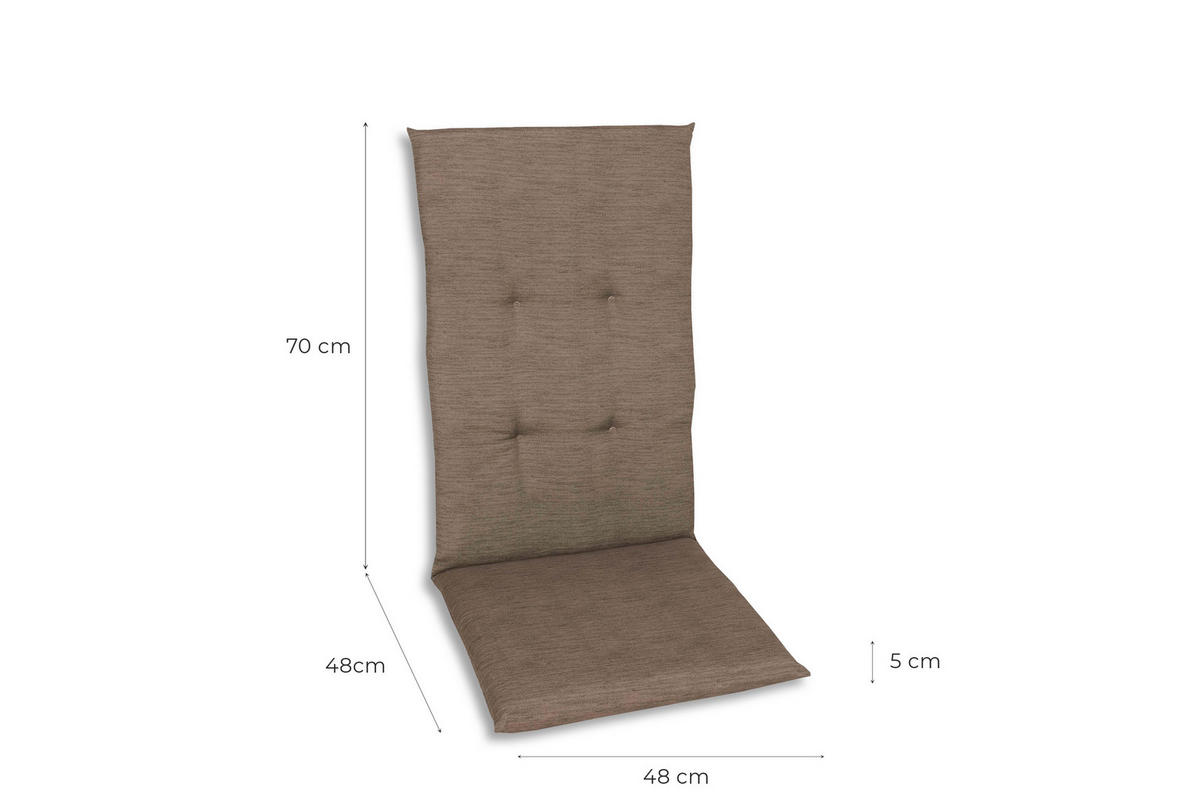 SESSELAUFLAGENSET Uni  - Taupe, Basics, Textil (48/5/118cm)