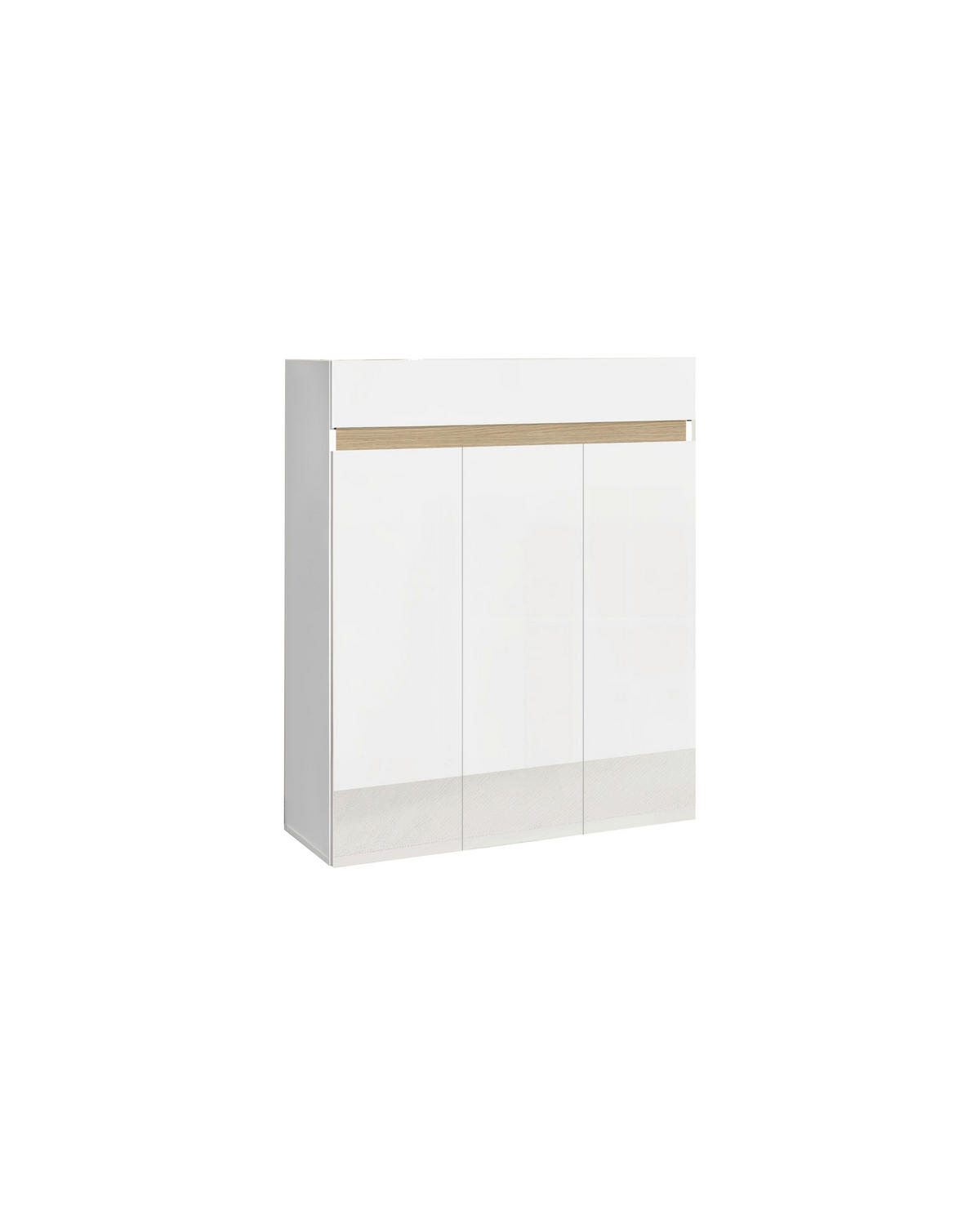 SCHUHSCHRANK Eichefarben, Weiß Hochglanz  - Eichefarben/Weiß Hochglanz, Design, Holzwerkstoff (94/114/35cm) - MID.YOU
