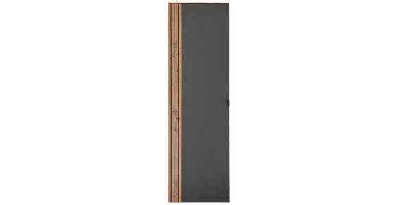 GARDEROBENSCHRANK 55/179/37 cm  - Schwarz/Graphitfarben, Design, Holzwerkstoff/Metall (55/179/37cm) - Voleo