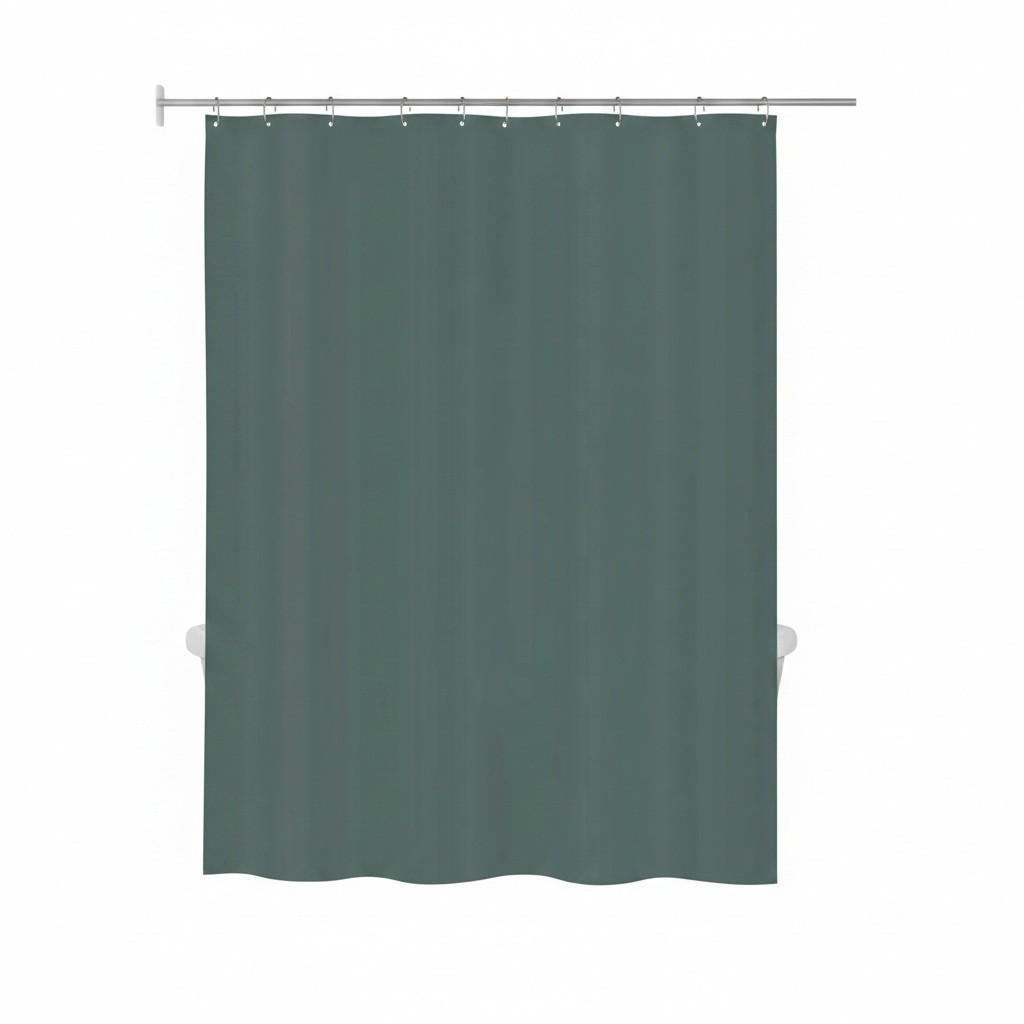 DUSCHVORHANG PRIMO 180/180 cm  - Dunkelgrün, Basics, Textil (180/180cm) - Spirella