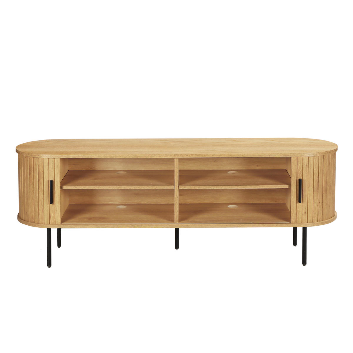 LOWBOARD  in 150/55/40 cm  - Schwarz/Naturfarben, Design, Holzwerkstoff/Metall (150/55/40cm) - Livetastic