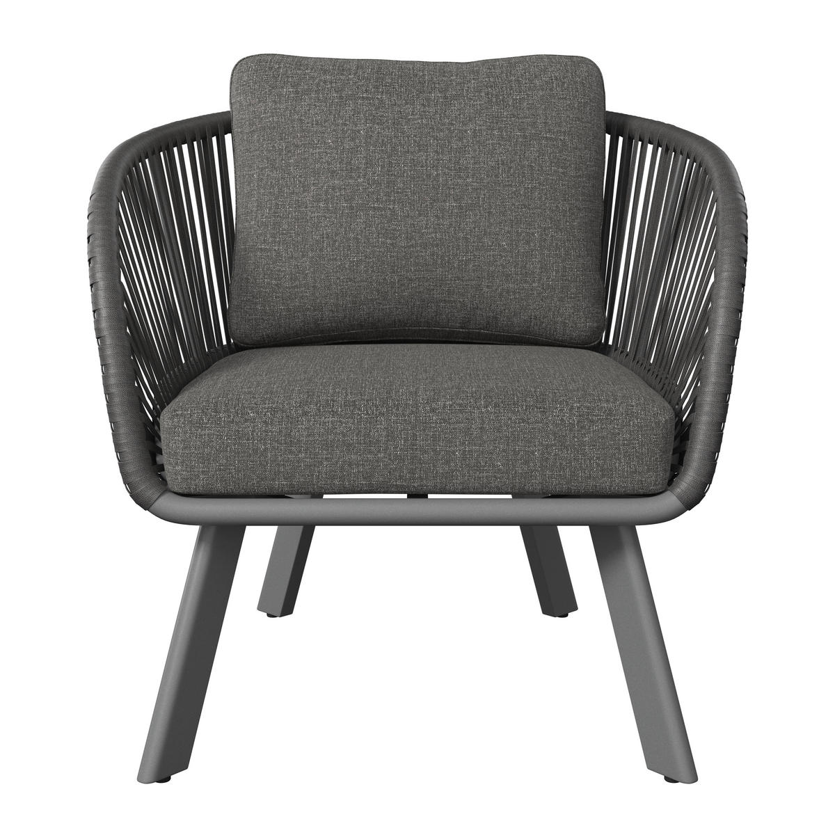 LOUNGESESSEL  - Anthrazit, Design, Textil/Metall (83/77/82cm) - Ambia Garden