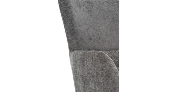 SESSEL in Chenille Anthrazit - Anthrazit/Schwarz, Design, Textil/Metall (80/100/85cm) - Carryhome