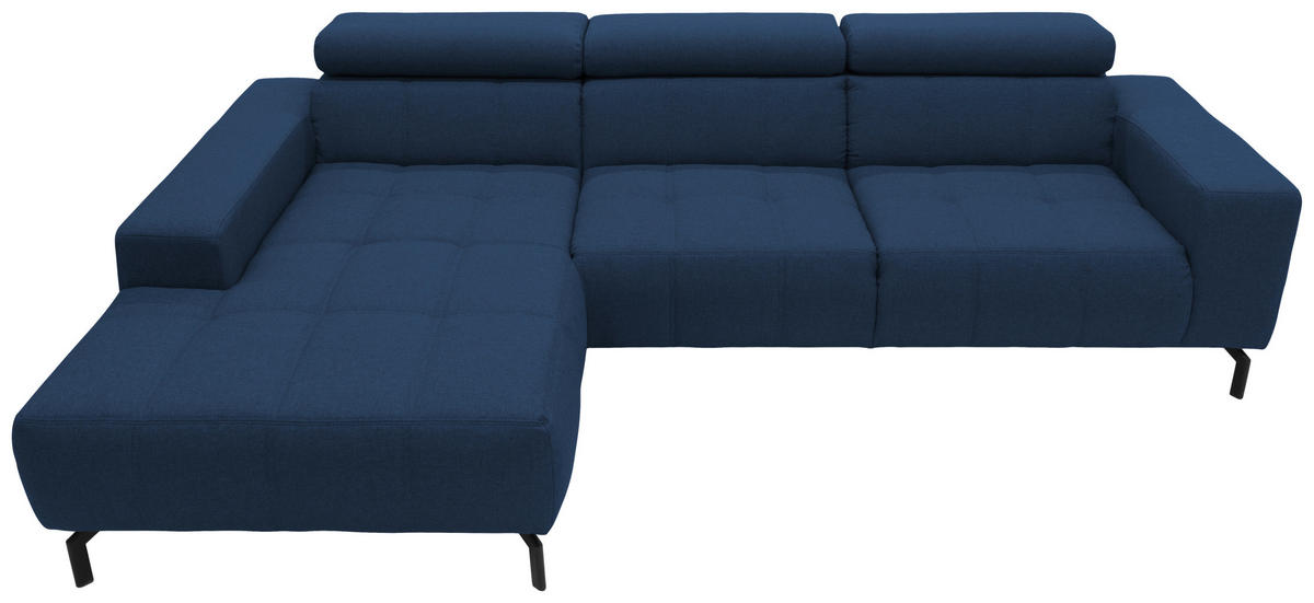 ECKSOFA Dunkelblau Webstoff  - Schwarz/Dunkelblau, Design, Textil/Metall (175/292cm) - MID.YOU