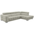 ECKSOFA in Chenille Beige  - Chromfarben/Beige, Design, Textil (301/207cm) - Xora