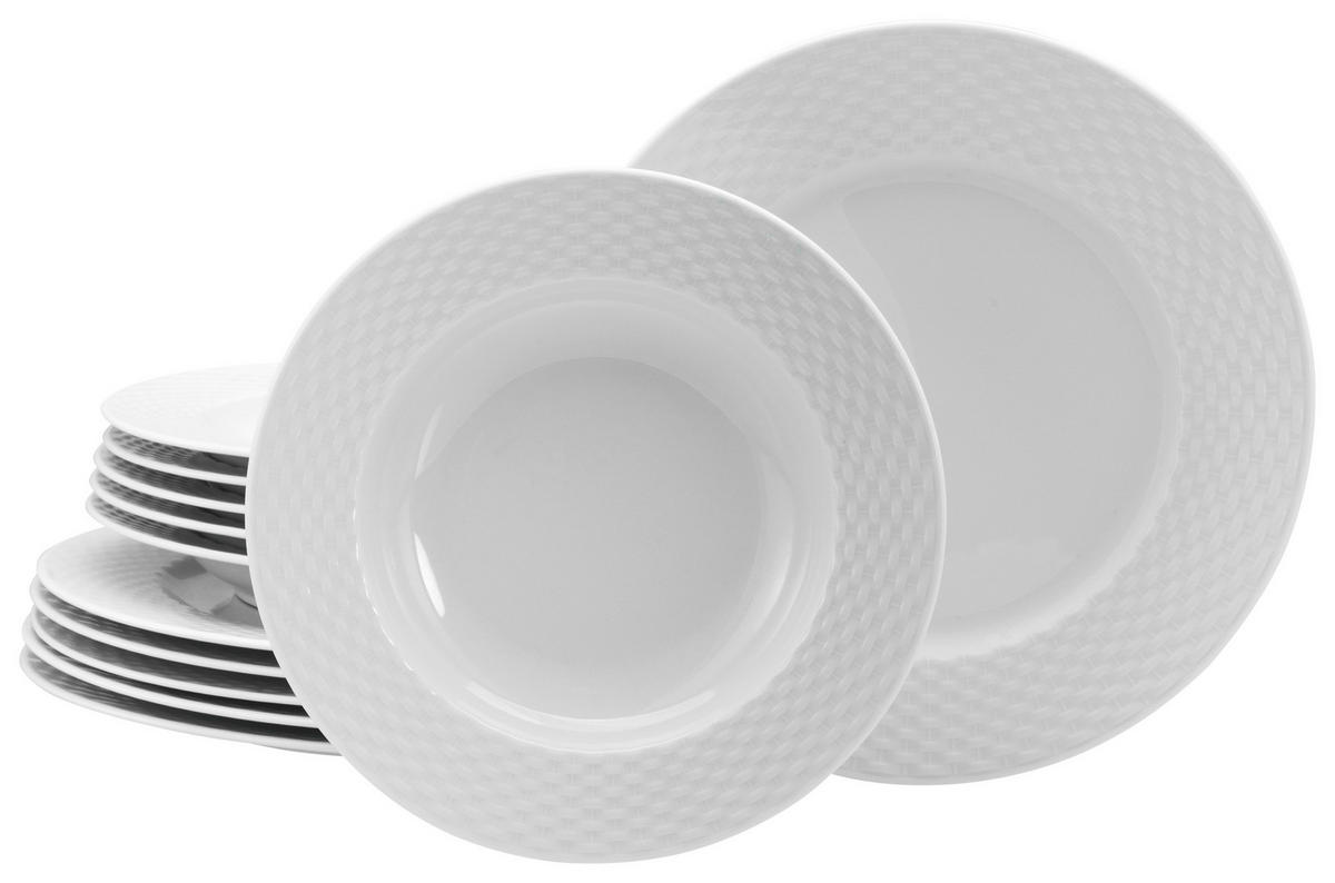 TAFELSERVICE Polo 12-teilig  - Weiss, Basics, Keramik (31/28/31cm) - Creatable