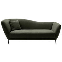 RÉCAMIERE Olivgrün Chenille Zierkissen, Rücken echt  - Schwarz/Olivgrün, KONVENTIONELL, Textil/Metall (224/70/97cm) - Hom`in