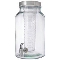 Dispenser bauturi 5,6 L  - culoare inox/transparent, Basics, plastic/sticlă (5,6l) - Novel