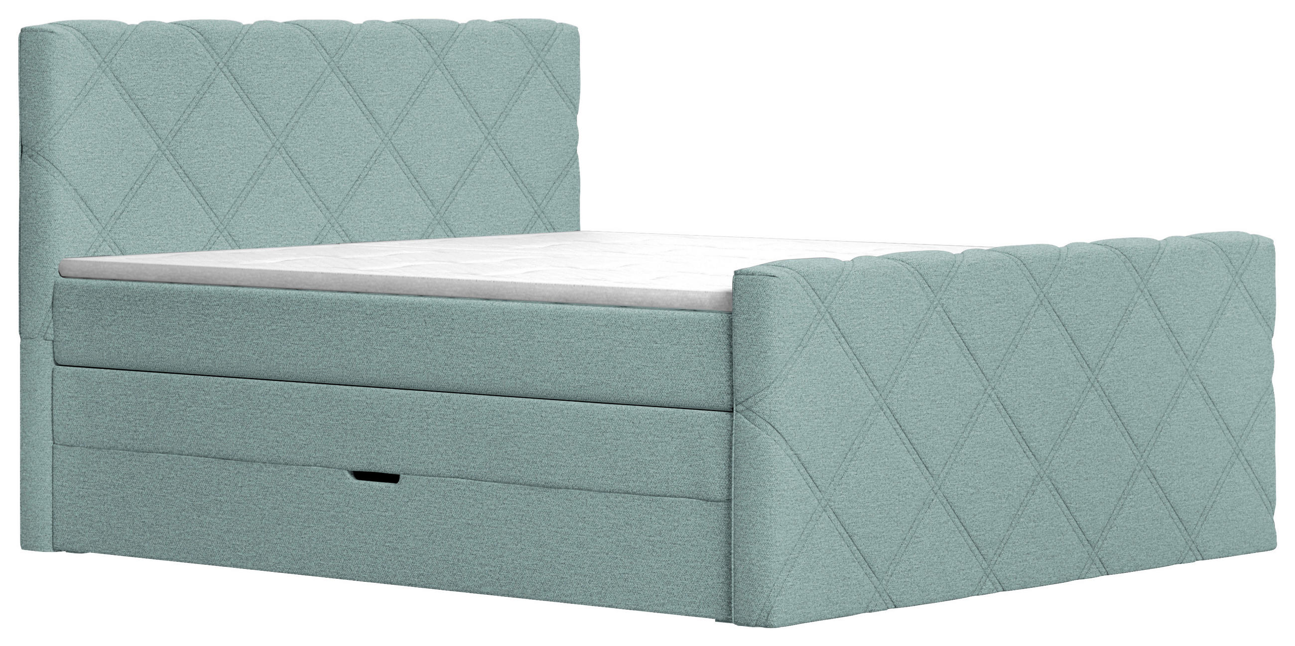 POSTEL BOXSPRING, 180/200 cm, mátově šedá - mátově šedá, Konvenční, textil (180/200cm) - Esposa