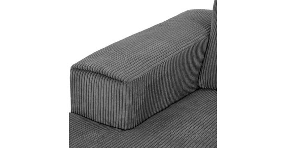 ECKSOFA  in Cord Dunkelgrau  170/285 cm  - Dunkelgrau/Schwarz, KONVENTIONELL, Textil/Metall (170/285cm) - Carryhome