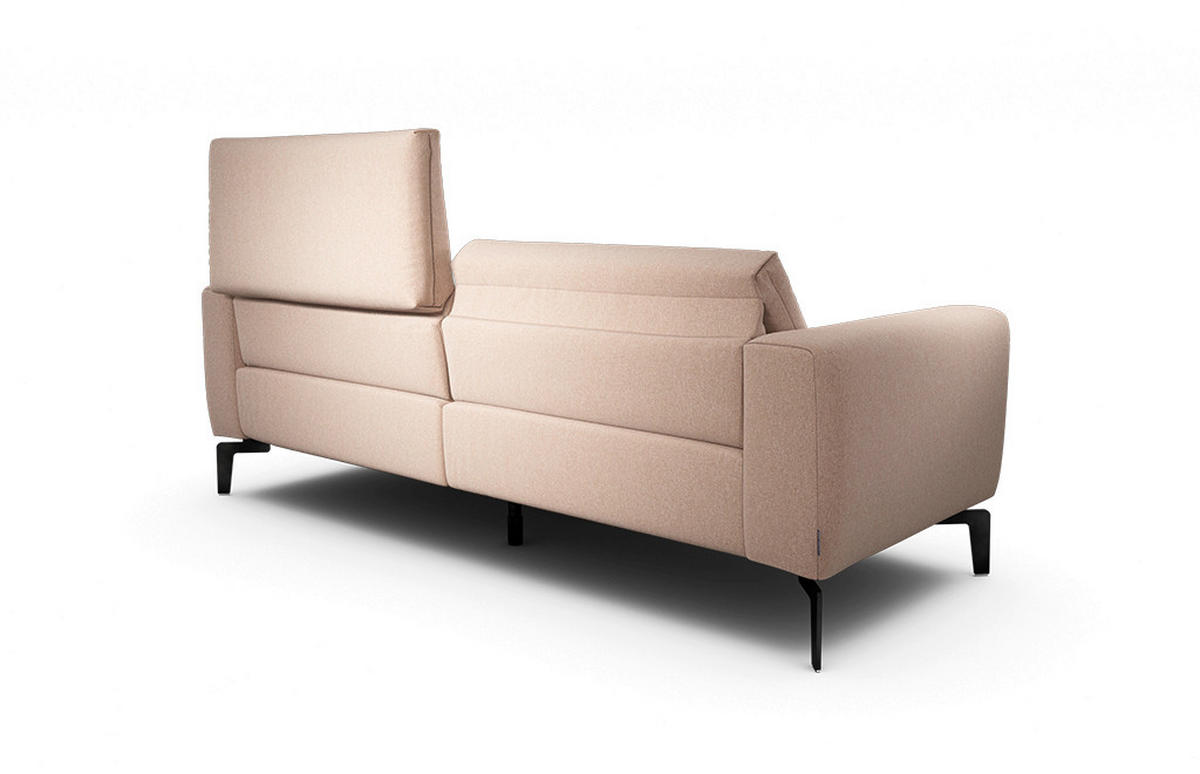 2,5-Sitzer inkl. Hocker Chenille Rosa  - Schwarz/Rosa, Design, Textil/Metall (220/86/86-94cm) - SENSOO