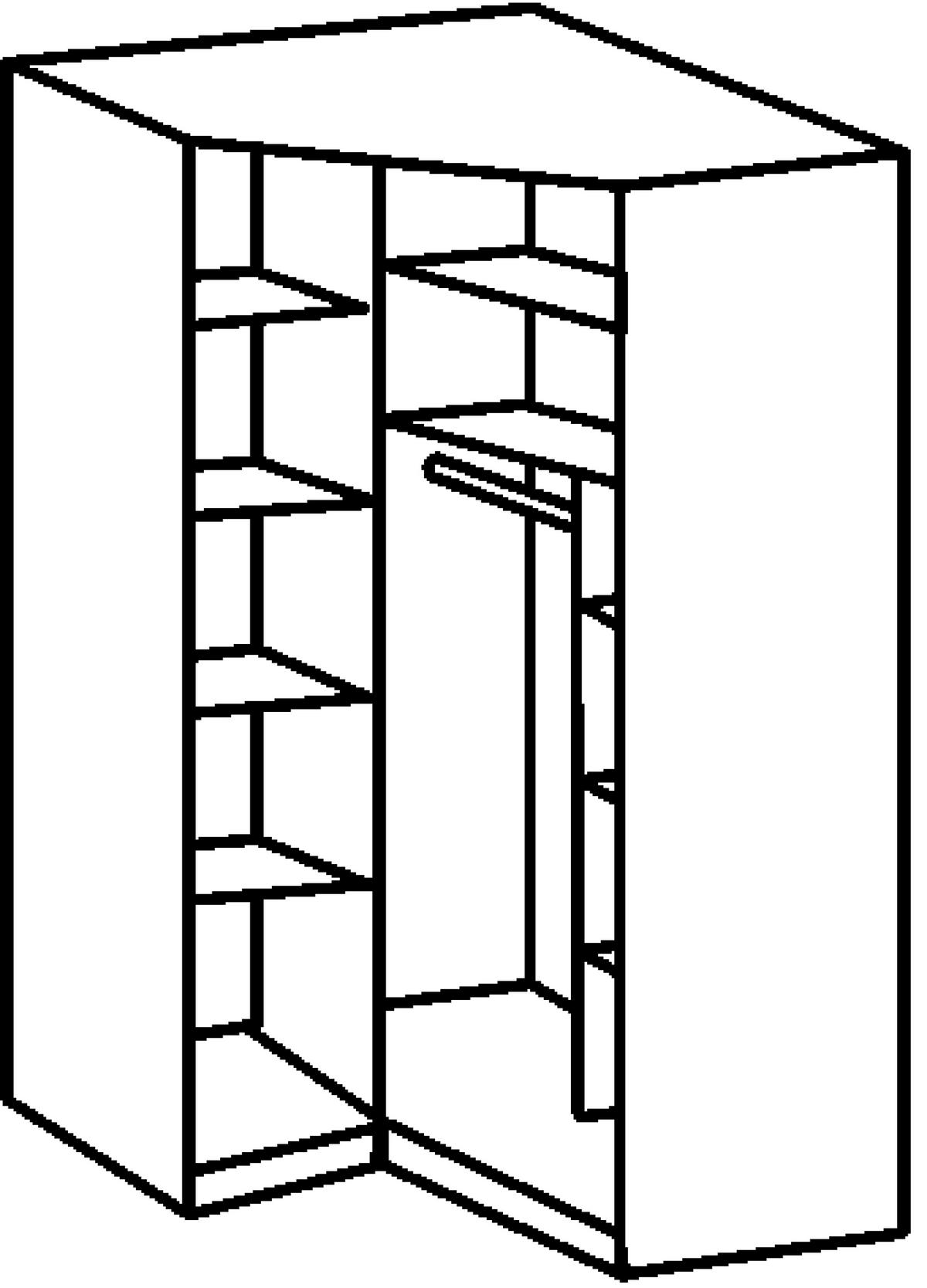 ECKSCHRANK 120/236/120 cm  - Schwarz/Sahara, KONVENTIONELL, Glas/Holzwerkstoff (120/236/120cm) - Hom`in