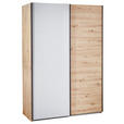 SCHWEBETÜRENSCHRANK  in Grau, Eichefarben  - Dunkelgrau/Eichefarben, MODERN, Holzwerkstoff/Metall (150/223/60cm) - Xora