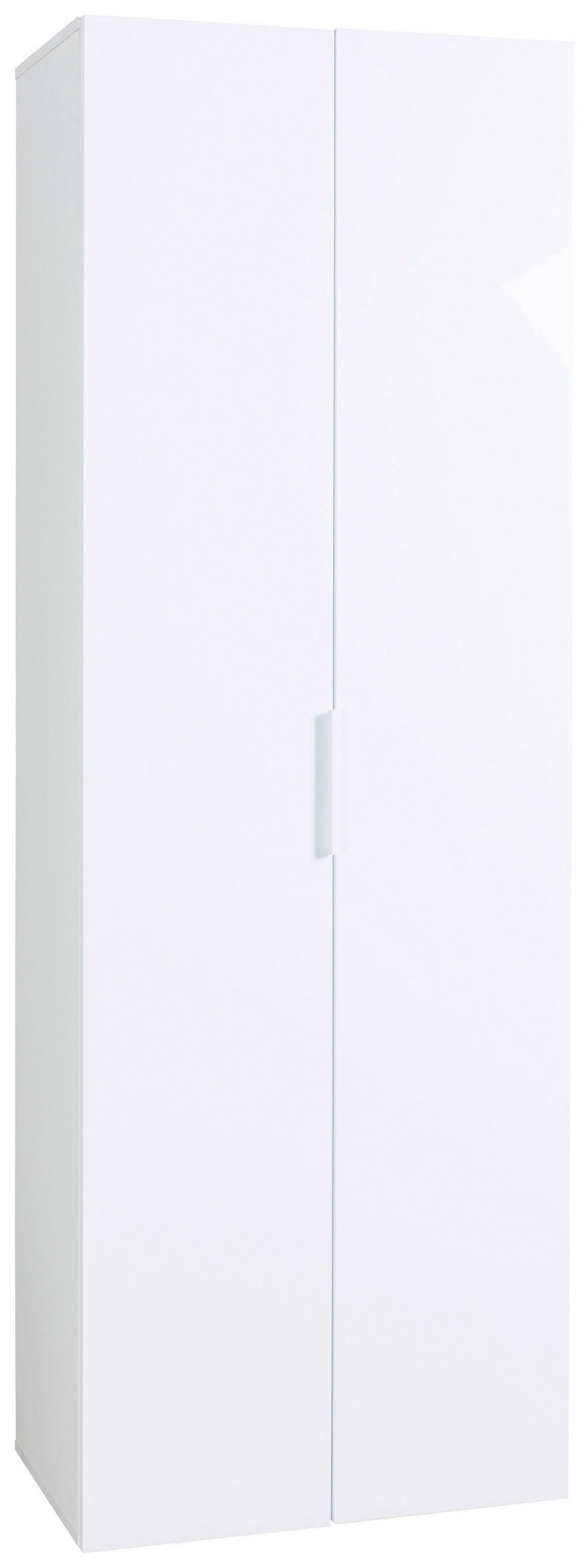 MEHRZWECKSCHRANK 68,8/198,3/37,1 cm  in Weiß Hochglanz  - Weiß Hochglanz/Schwarz, Design, Holzwerkstoff/Kunststoff (68,8/198,3/37,1cm) - Carryhome