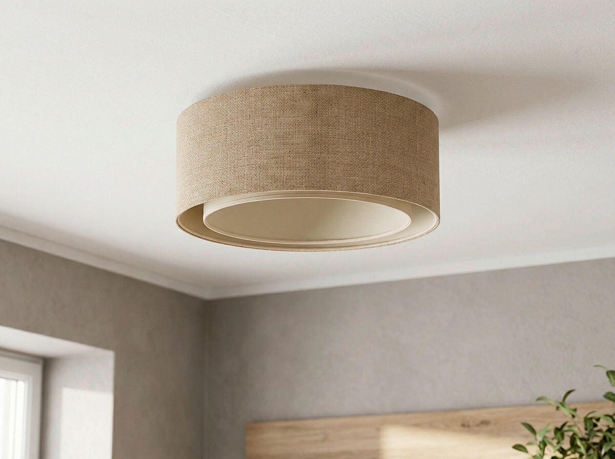 DECKENLEUCHTE Boho Elegant 50/20 cm   - Beige/Karamell, Natur, Kunststoff/Textil (50/20cm)