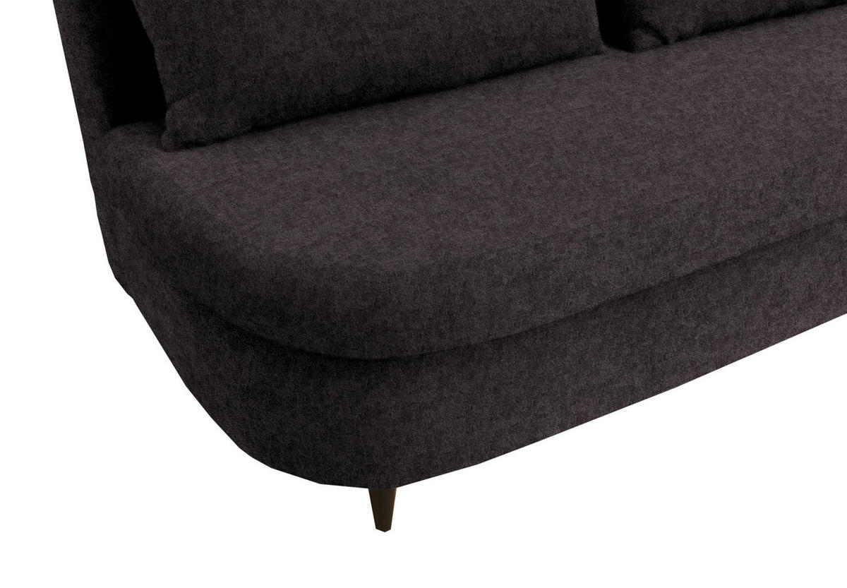 SCHLAFSOFA in Velours Dunkelbraun  - Dunkelbraun/Schwarz, Design, Holz/Textil (213/89/105cm) - Novel