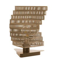 TISCHLEUCHTE CAMINO 25/25/30 cm  - Cognac/Schwarz, Basics, Kunststoff/Metall (25/25/30cm)