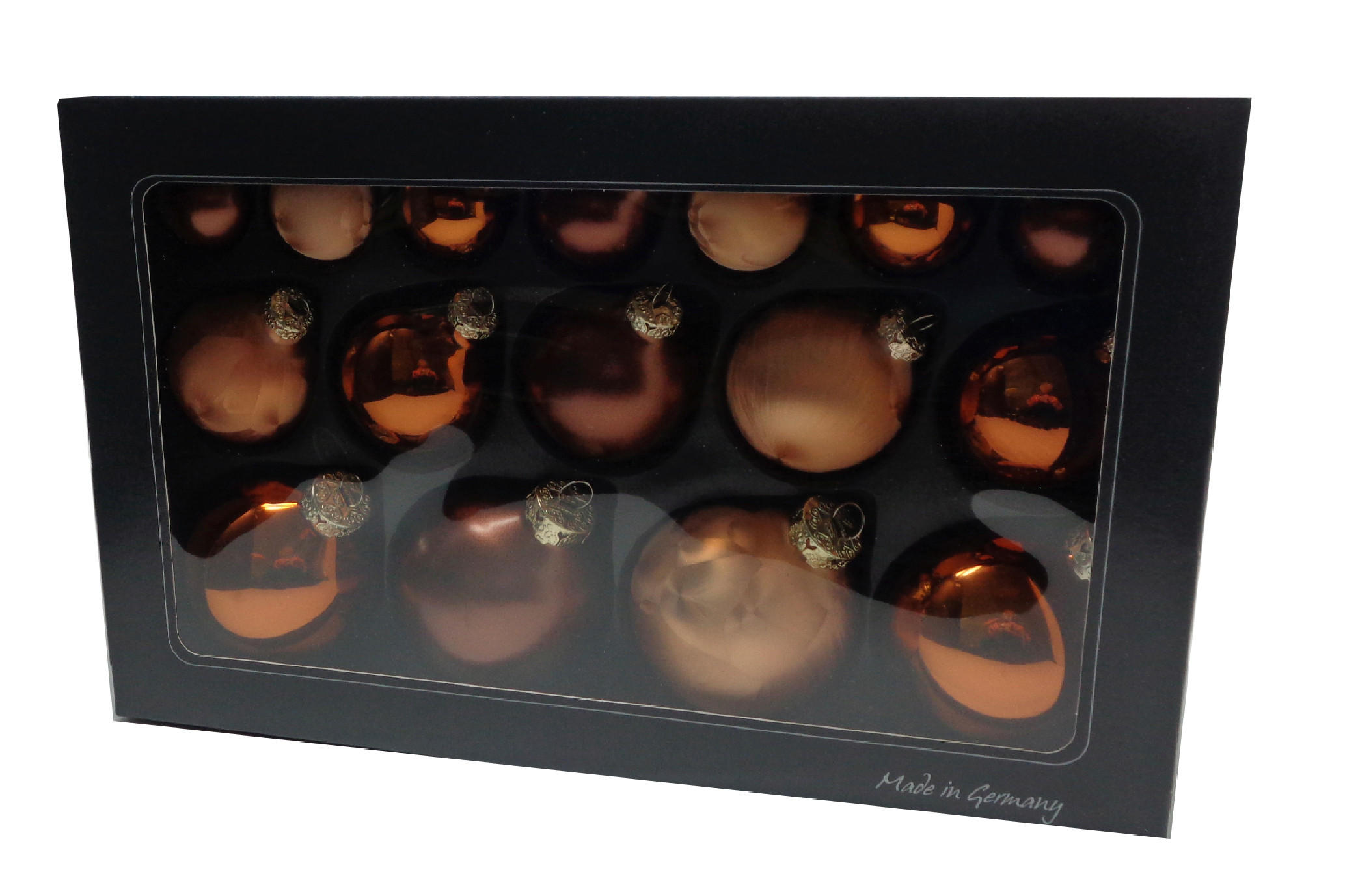 CHRISTBAUMKUGEL-SET 16-teilig  - Braun, Basics, Glas (36/22,5cm)