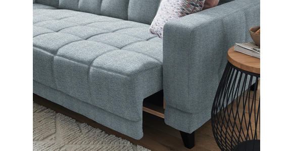 ECKSOFA  in Webstoff Hellblau  216/302 cm  - Schwarz/Hellblau, Design, Holz/Textil (216/302cm) - Xora