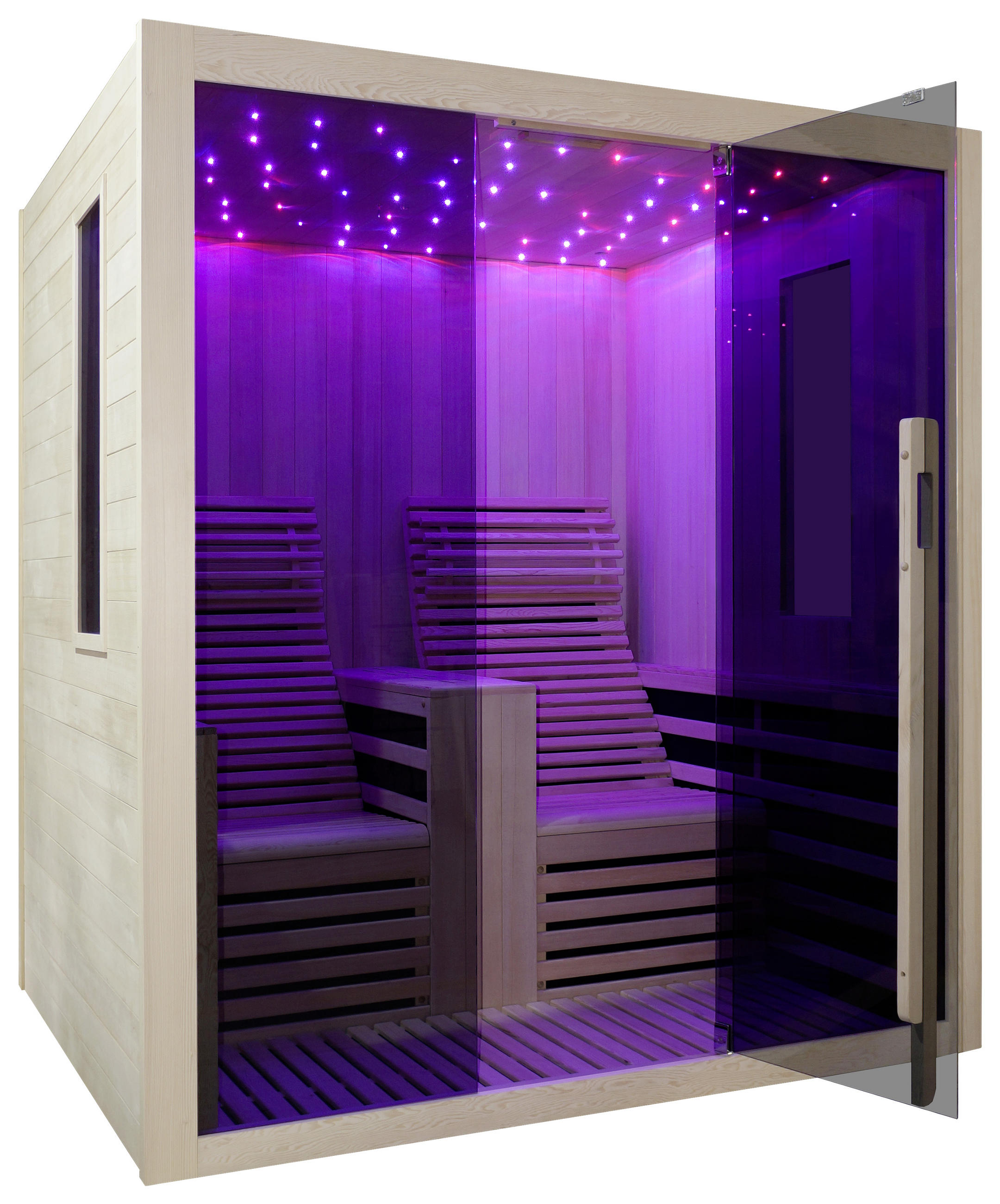 INFRAROTKABINE CARBON 2 für 2 Personen CARBON 2  - Naturfarben, Basics (180/195/150cm) - Sanotechnik