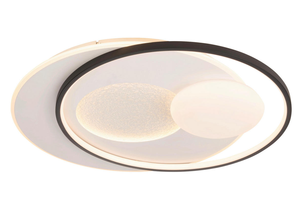 LED-DECKENLEUCHTE 34 W    58/50/10,5 cm  - Weiss/Schwarz, Basics, Kunststoff/Metall (58/50/10,5cm) - Novel