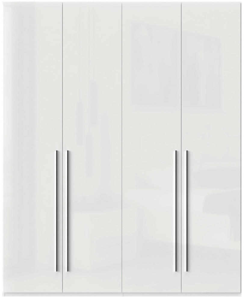 ORMAR SA KLASIČNIM VRATIMA bela visoki sjaj, bela  182/224/56 cm  - bela visoki sjaj/bela, Dizajnerski, pločasti materijal/plastika (182/224/56cm)