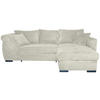 ECKSOFA Creme Cord  - Creme/Schwarz, KONVENTIONELL, Textil/Metall (258/168cm) - Carryhome