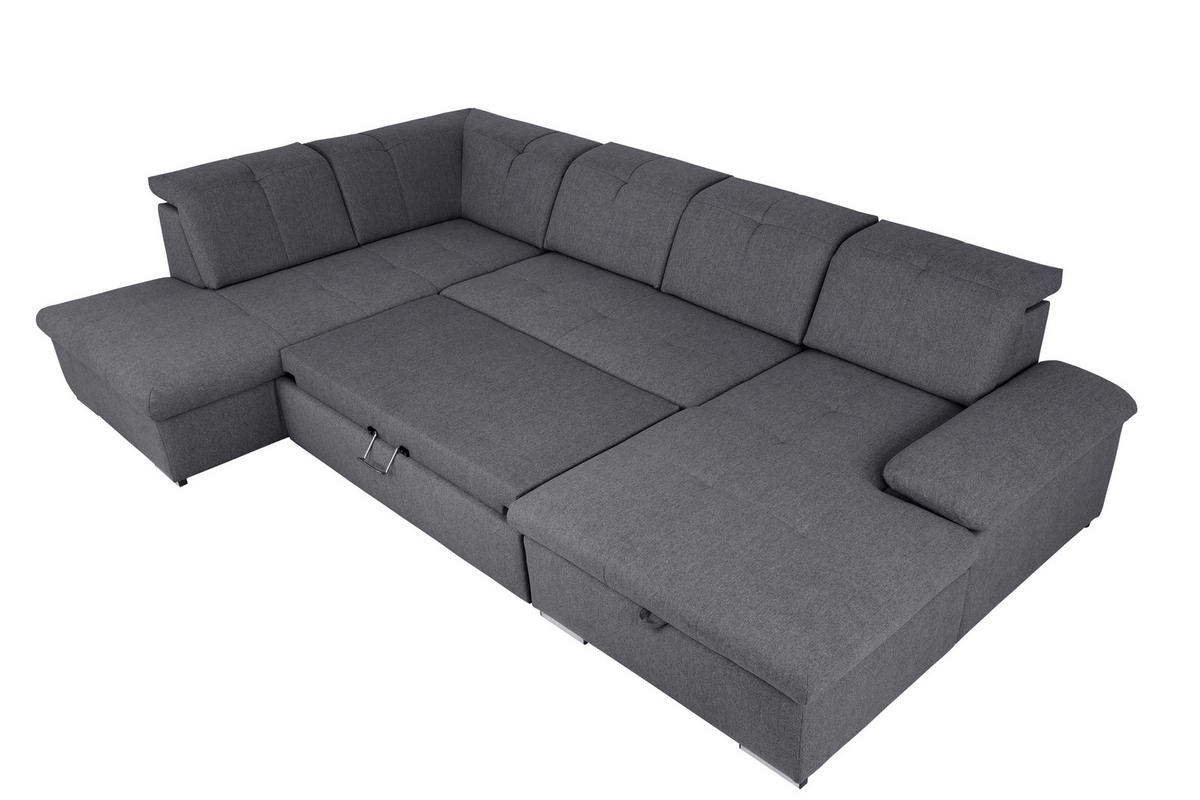 WOHNLANDSCHAFT - Dunkelgrau/Beige, Design, Textil/Metall (215/328/173cm) - MID.YOU