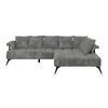 ECKSOFA in Flachgewebe Grau  - Schwarz/Grau, Modern, Kunststoff/Textil (297/200cm) - Livetastic