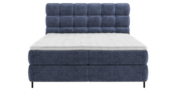 BOXSPRINGBETT 180/200 cm  in Dunkelblau  - Schwarz/Dunkelblau, Trend, Textil/Metall (180/200cm) - Esposa