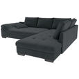 ECKSOFA Anthrazit Cord  - Anthrazit/Schwarz, KONVENTIONELL, Holz/Textil (298/202cm) - Carryhome