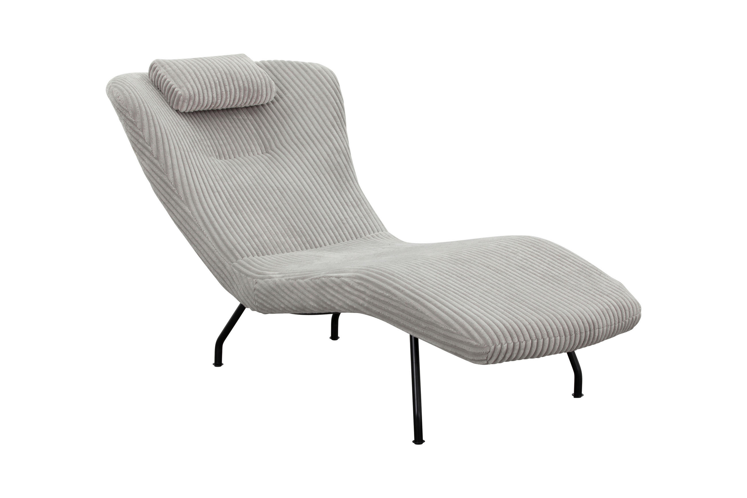 RELAXLIEGE in Struktur Hellgrau  - Hellgrau/Schwarz, MODERN, Textil/Metall (80/82/180cm) - Livetastic