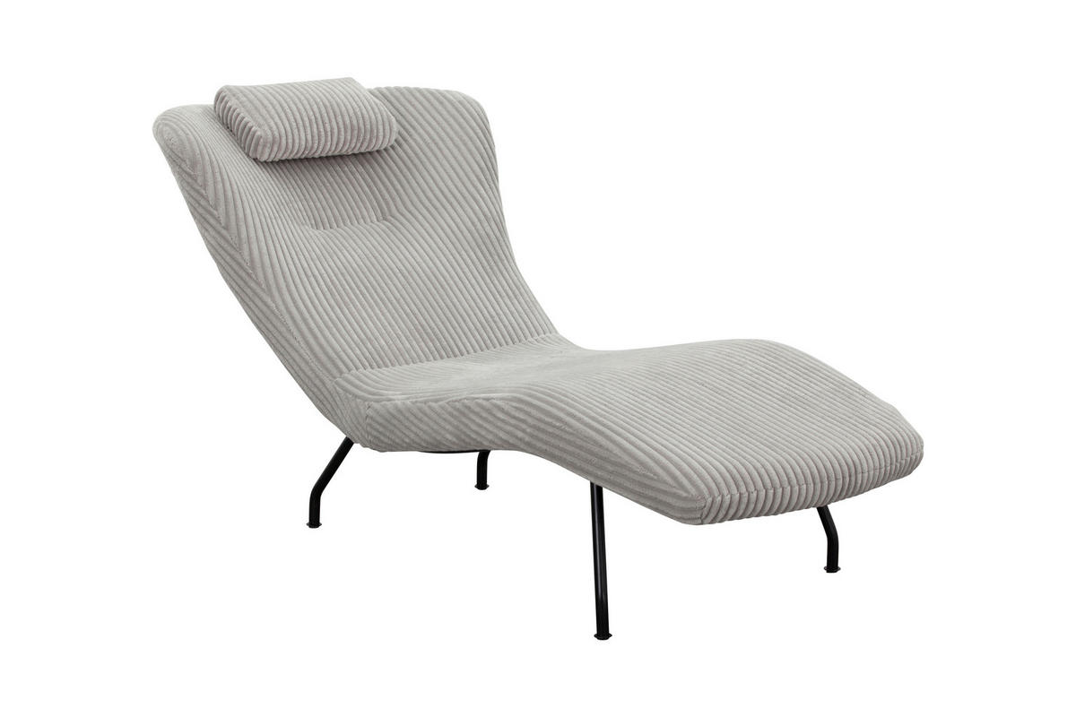 RELAXLIEGE in Struktur Hellgrau  - Hellgrau/Schwarz, MODERN, Textil/Metall (80/82/180cm) - Livetastic