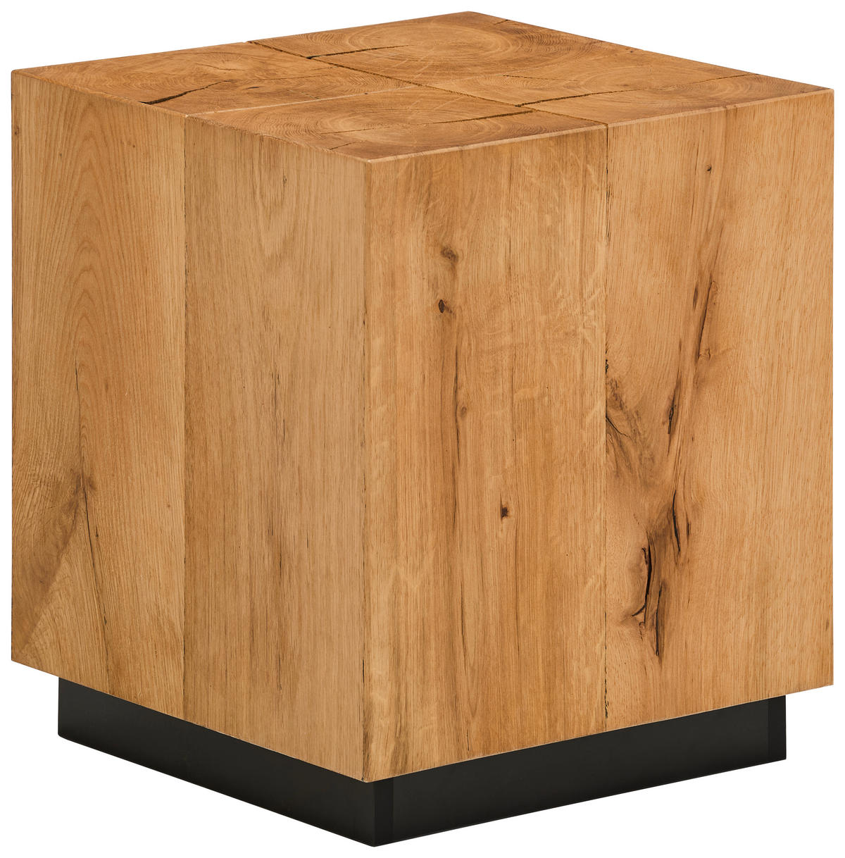 MIZICA, 40/45/40 cm barve hrasta  - črna/barve hrasta, Design, leseni material/les (40/45/40cm) - Carryhome