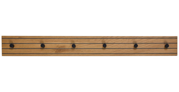 HAKENLEISTE in Schwarz, Eichefarben - Eichefarben/Schwarz, Design, Holzwerkstoff/Metall (80/9/1,5cm) - Carryhome