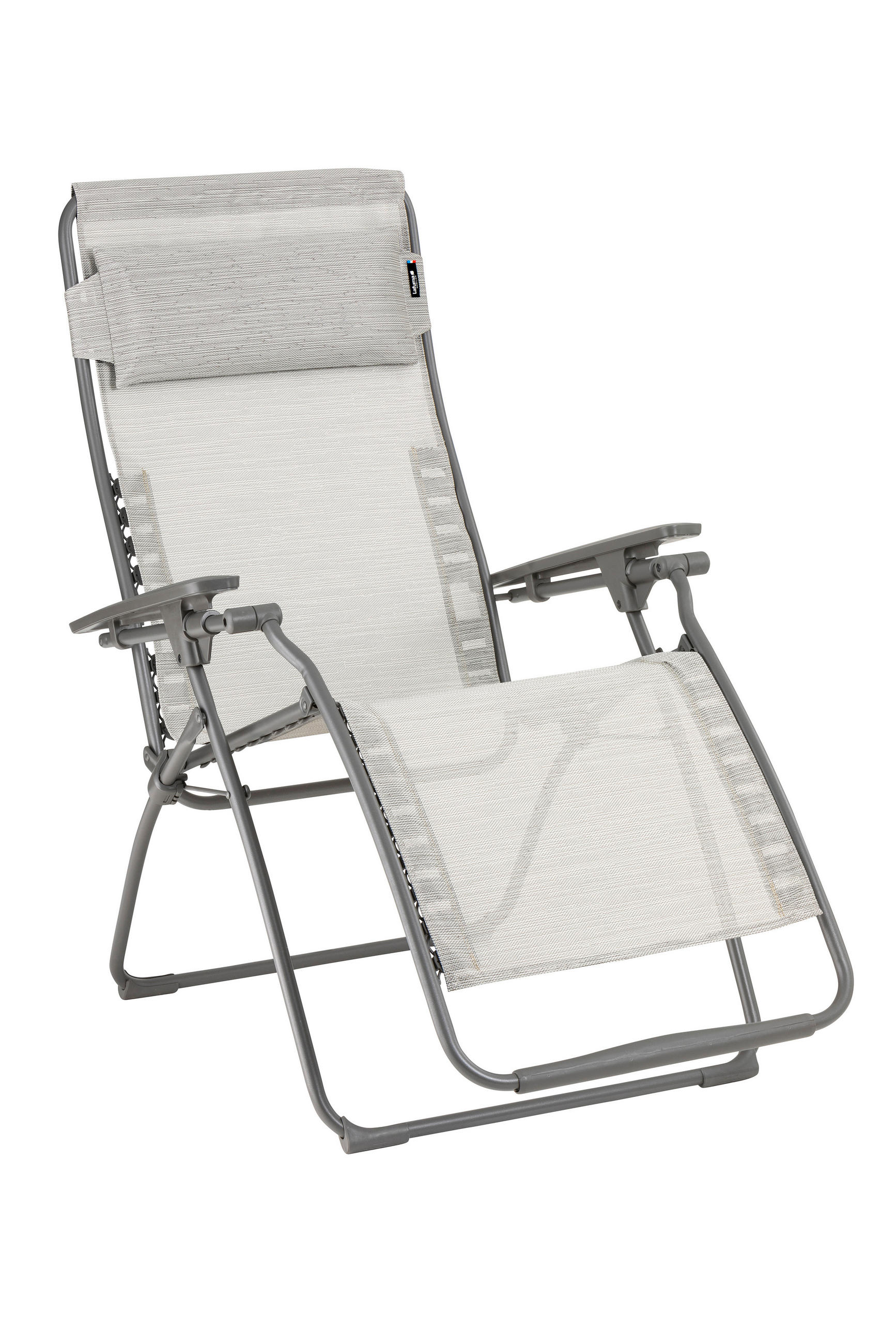 GARTEN-RELAXSESSEL Stahl  - Titanfarben/Hellgrau, Basics, Kunststoff/Textil (76/123/97cm) - Lafuma Mobilier