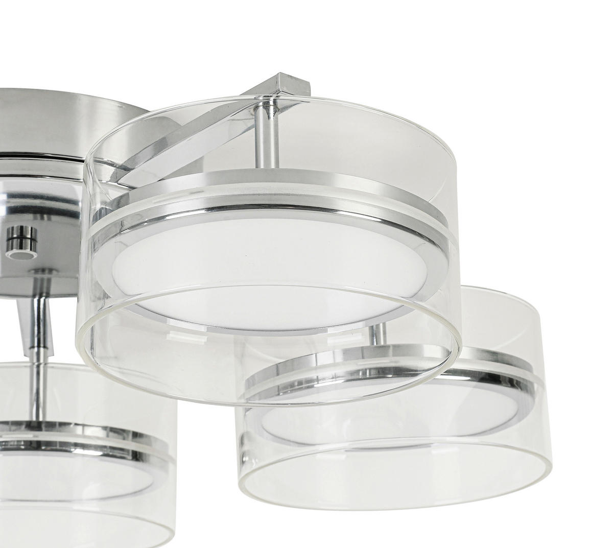 LED MENNYEZETI LÁMPA - krómszínű, Design, műanyag/Üveg (62/17,5cm) - Ambiente
