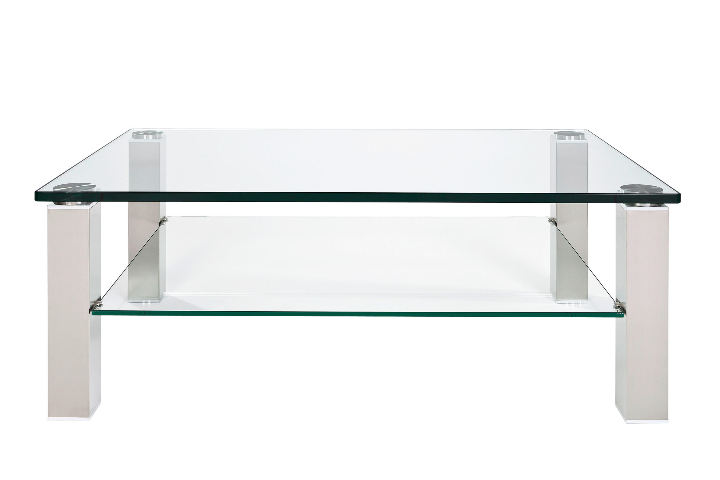 COUCHTISCH Kristallglas 120/80/43 cm rechteckig Nickelfarben  - Nickelfarben, Design, Glas/Kunststoff (120/80/43cm)