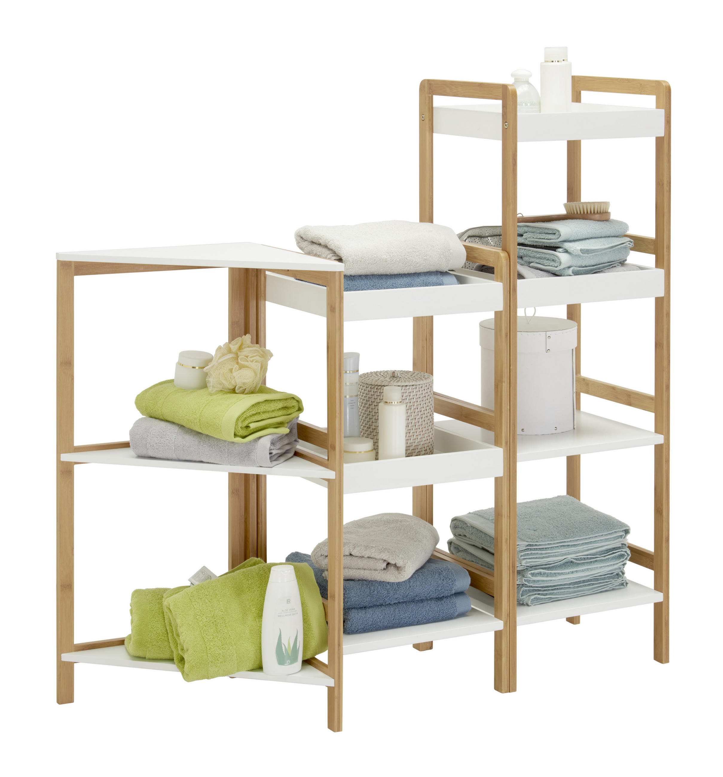 BADEZIMMERREGAL 38/80/38 cm  - Weiss/Naturfarben, Konventionell, Holz/Holzwerkstoff (38/80/38cm) - Xora