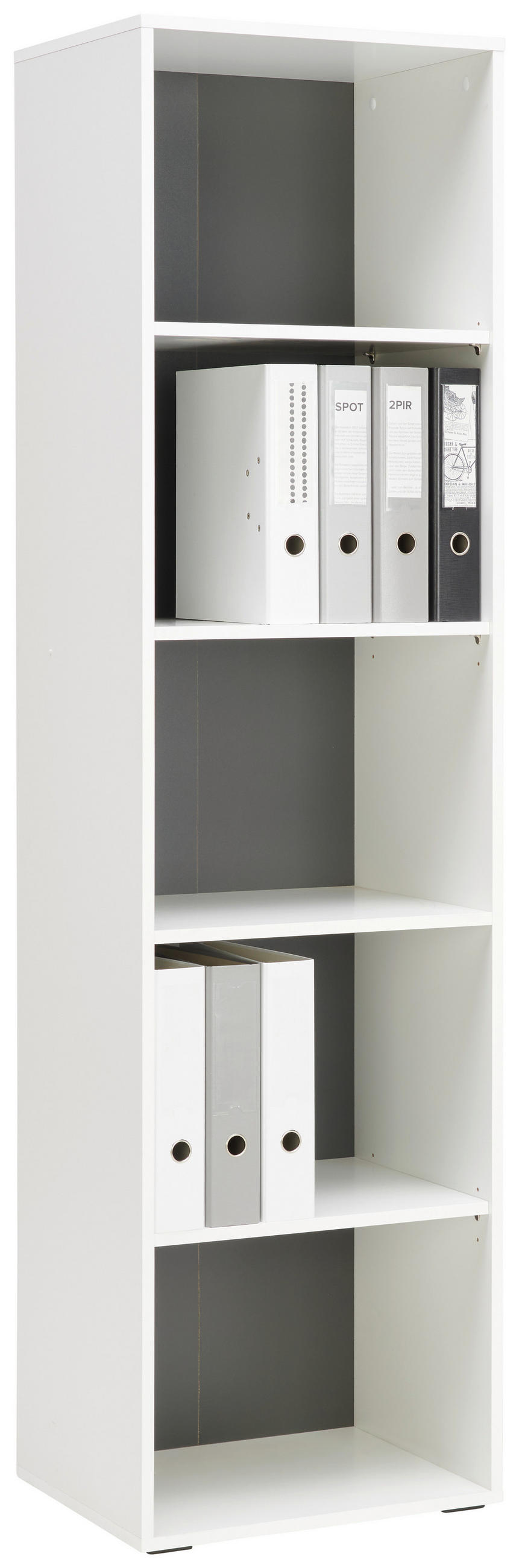 REGÁL, bílá, antracitová, 50/185,6/40 cm - bílá/antracitová, Basics, kompozitní dřevo/plast (50/185,6/40cm) - Hom`in