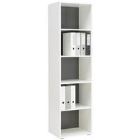 REGÁL, bílá, antracitová, 50/185,6/40 cm - bílá/antracitová, Basics, kompozitní dřevo/plast (50/185,6/40cm) - Hom`in