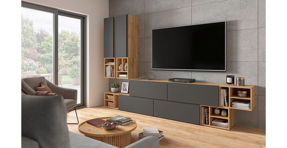 REGALELEMENT Graphitfarben, Eichefarben  135/33/40 cm  - Eichefarben/Graphitfarben, MODERN, Holzwerkstoff (135/33/40cm) - Carryhome