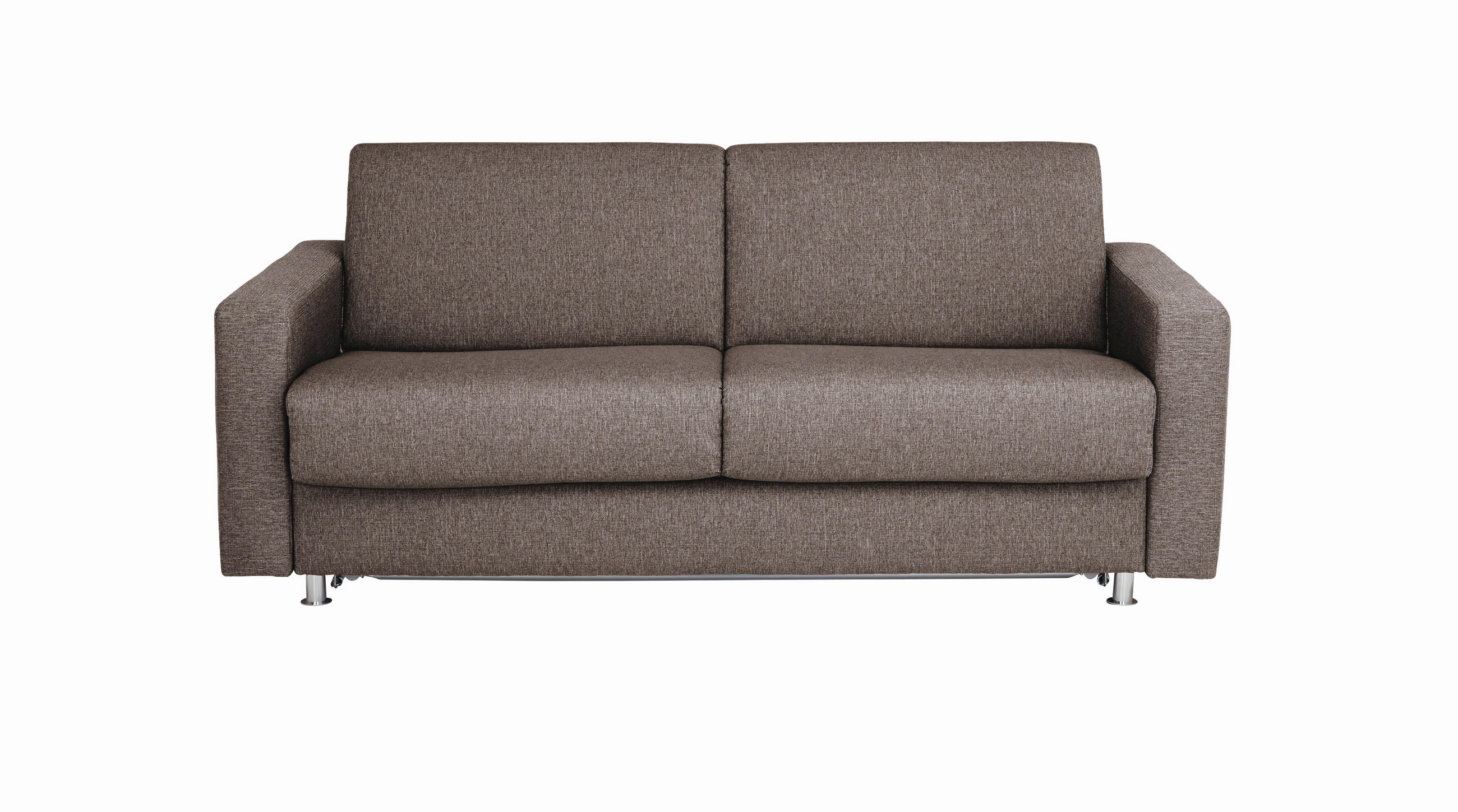 SCHLAFSOFA Flachgewebe Grau  - Chromfarben/Grau, KONVENTIONELL, Textil/Metall (195/84/100cm) - Bali