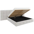 POLSTERBETT gepolstertes Kopfteil, Lattenrost, Bettkasten Beige 160/200 cm  - Beige/Schwarz, Design, Holz/Kunststoff (160/200cm) - Carryhome