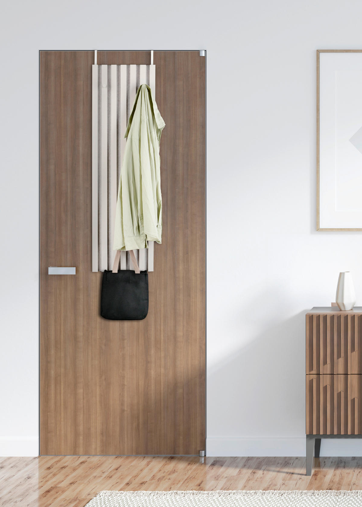 TÜRGARDEROBE  in furniert Sandfarben  - Sandfarben, MODERN, Holzwerkstoff/Textil (30/100/1,7cm) - Milino