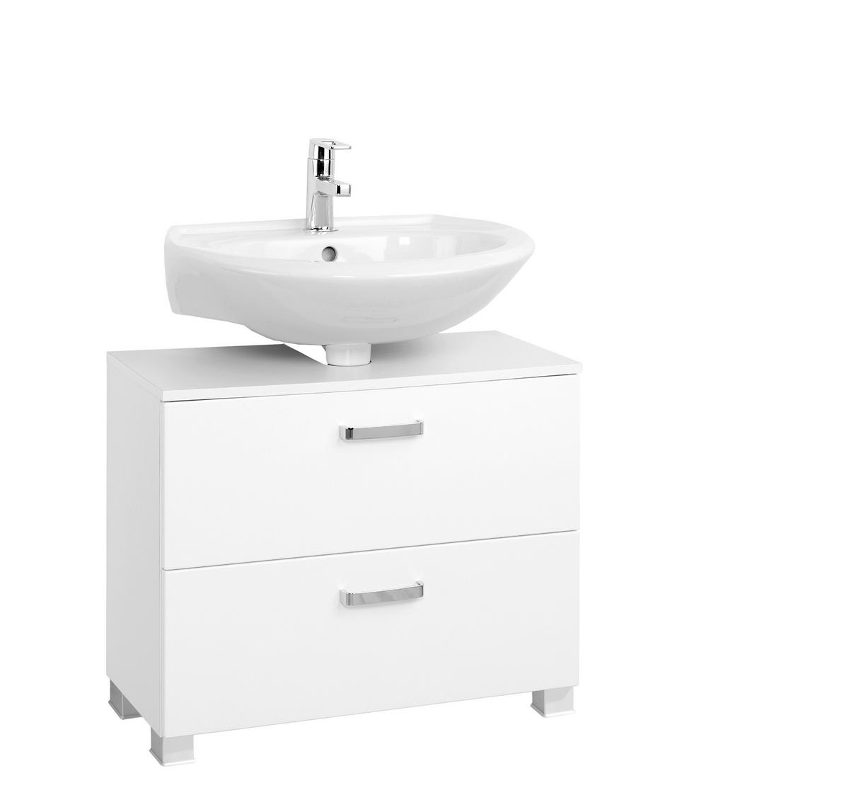 WASCHBECKENUNTERSCHRANK 70/54/35 cm  - Silberfarben/Weiß, KONVENTIONELL, Holzwerkstoff/Kunststoff (70/54/35cm) - Xora