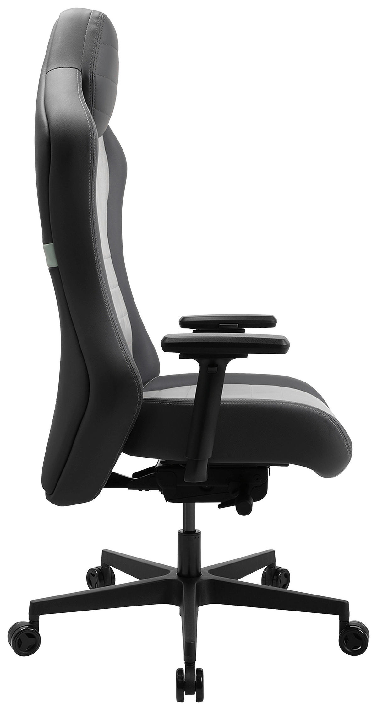 GAMER SZÉK  bőrhatású textil, mikroszál antracit, szürke, türkiz  - türkiz/fekete, Modern, műanyag/textil (70/133-142/65cm) - Topstar