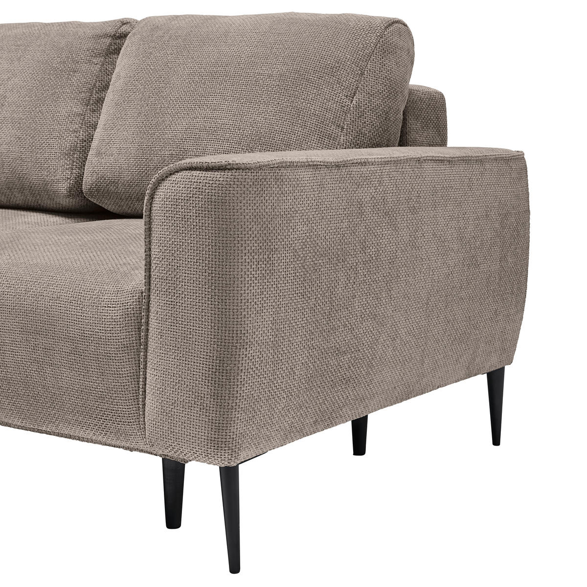 HÖRNSOFFA i vävt tyg beige  - beige/svart, Modern, metall/textil (164/255cm) - MID.YOU