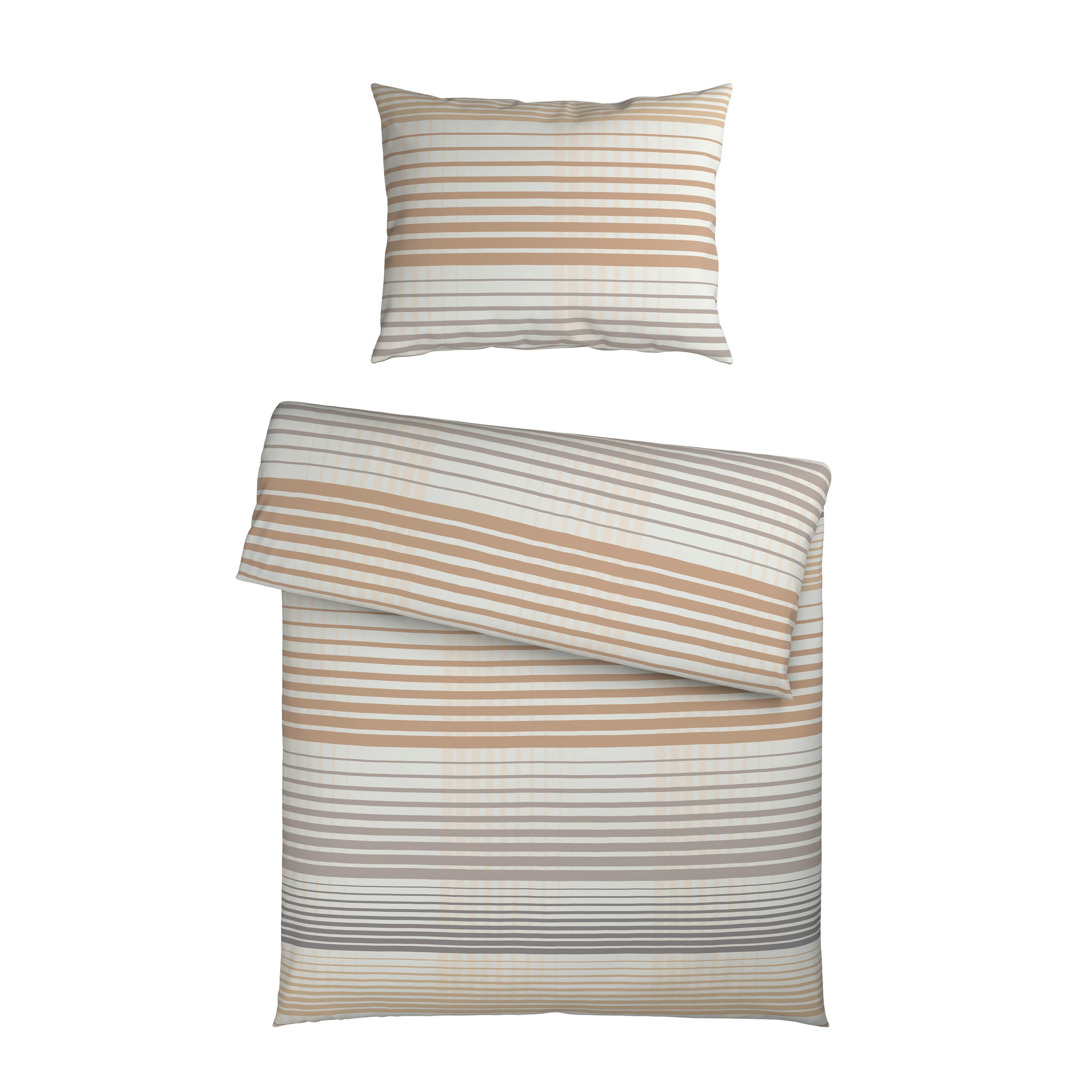 BETTWÄSCHE 2-teilig Satin 140/200 cm  - Taupe/Grau, Design, Textil (140/200cm) - Dieter Knoll