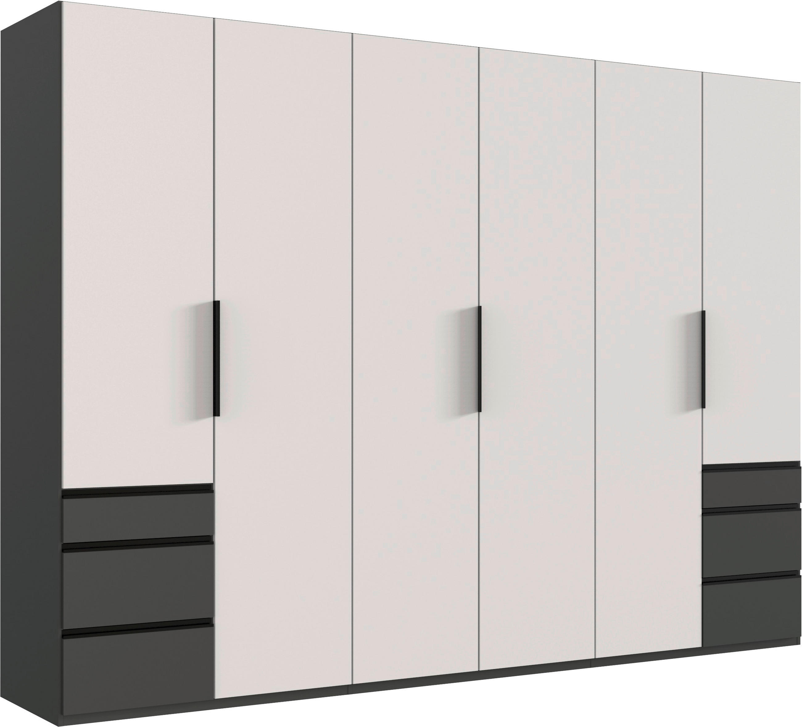 DREHTÜRENSCHRANK Graphitfarben, Weiss  - Weiss/Schwarz, Konventionell, Holzwerkstoff/Metall (300/216/58cm) - Hom`in